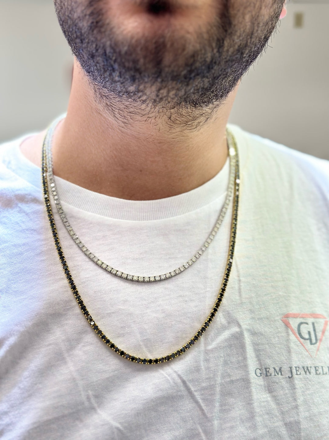 mens-black-diamond-tennis-necklace-and-natural-diamond-tennis-necklace-layered