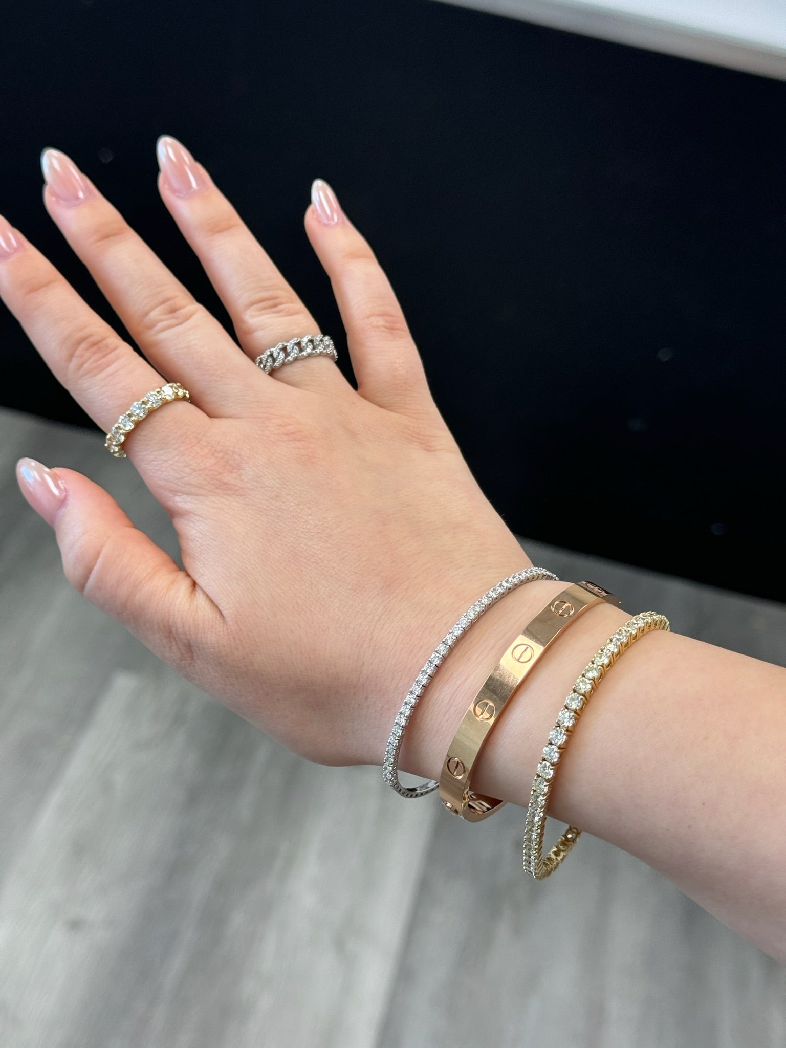 Cartier bracelets stacked sale