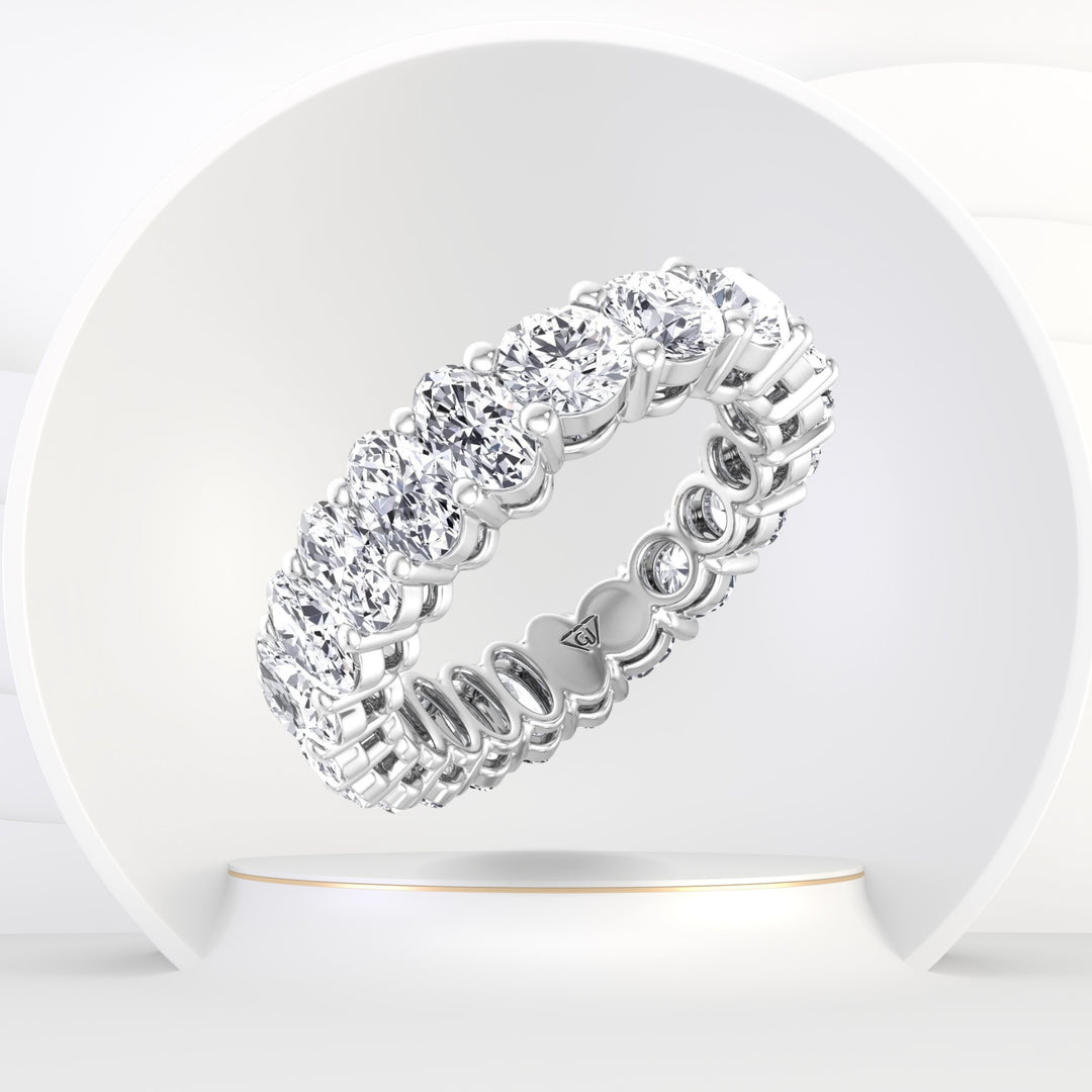 Rondel - Double Shape Natural Diamond Eternity Band (Round & Oval) - Gem Jewelers Co