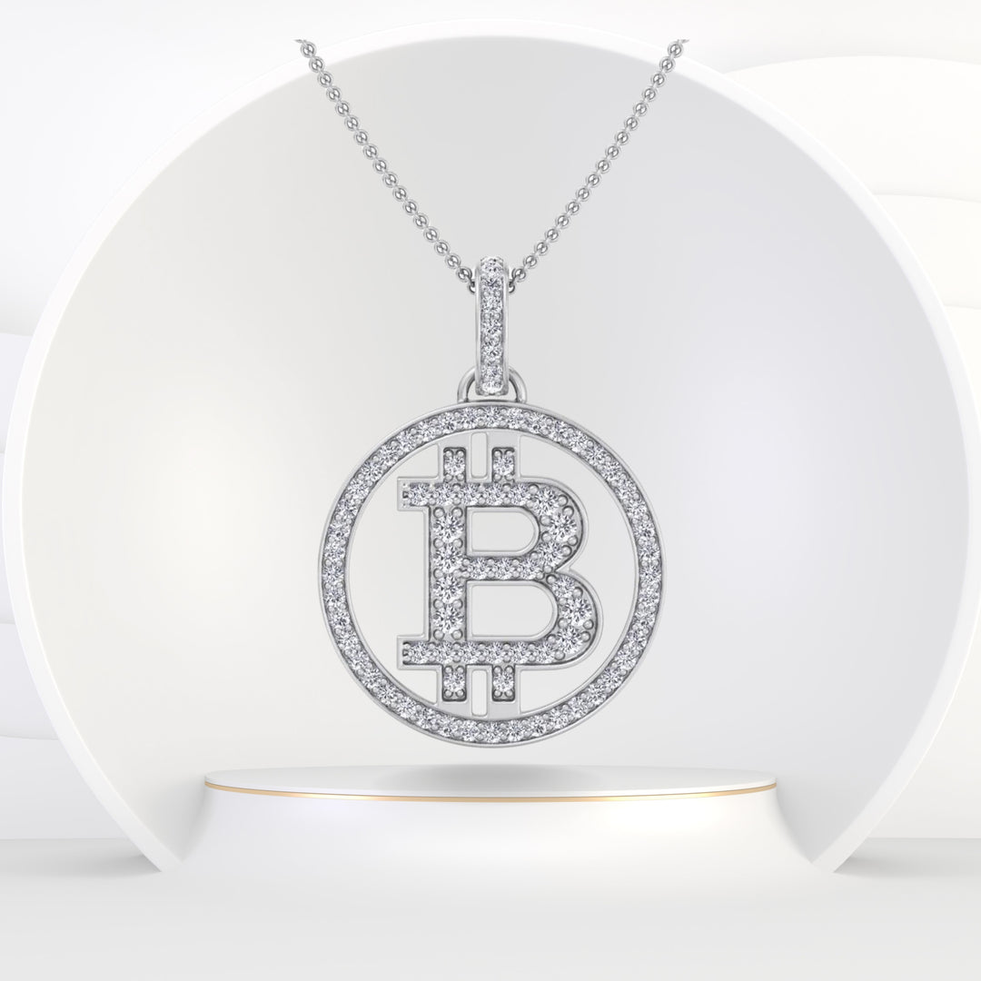 1 Carat Bitcoin Diamond Pendant - Gem Jewelers Co