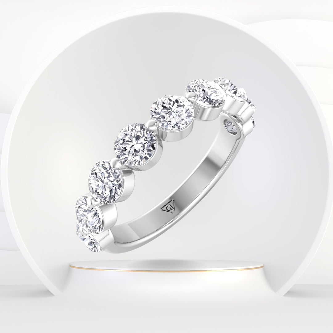 Chester - Floating Natural Diamond Semi Eternity Band