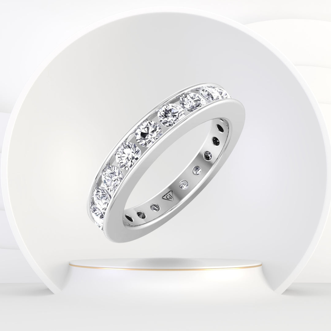 Venti - Channel Set Round Diamond Eternity Band - Gem Jewelers Co