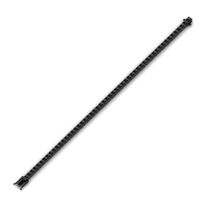 Men’s Natural Black Diamond Tennis Bracelet In Black Rhodium