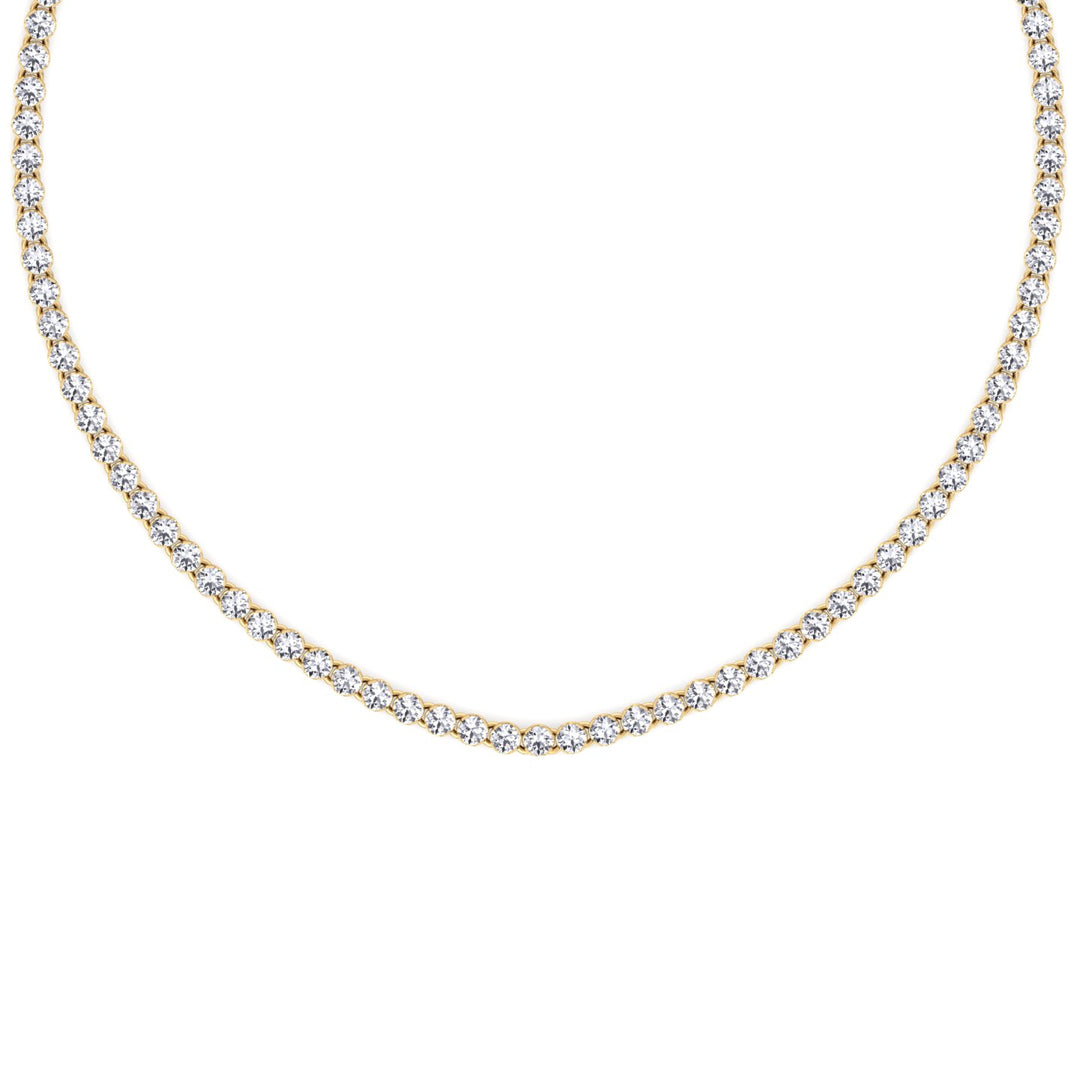 Gift Set - 6.4CT Crown Crown Prong Diamond Tennis Necklace & 4CT Crown Prong Diamond Tennis Bracelet in 14k Solid Gold - Gem Jewelers Co