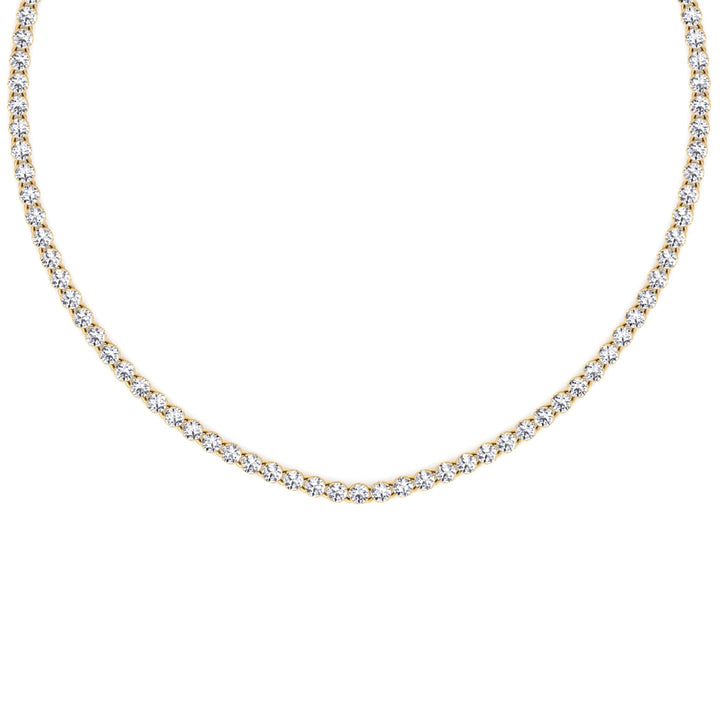 Gift Set - 6.4CT Crown Crown Prong Diamond Tennis Necklace & 4CT Crown Prong Diamond Tennis Bracelet in 14k Solid Gold - Gem Jewelers Co