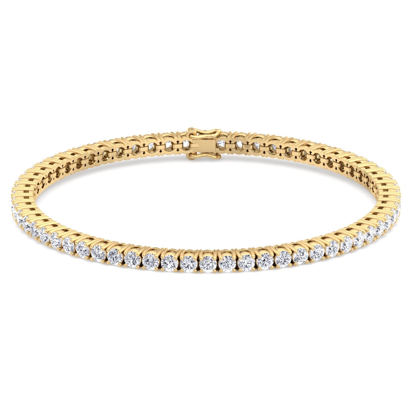 Round Cut Tennis Bracelet in White Gold popular - 8”