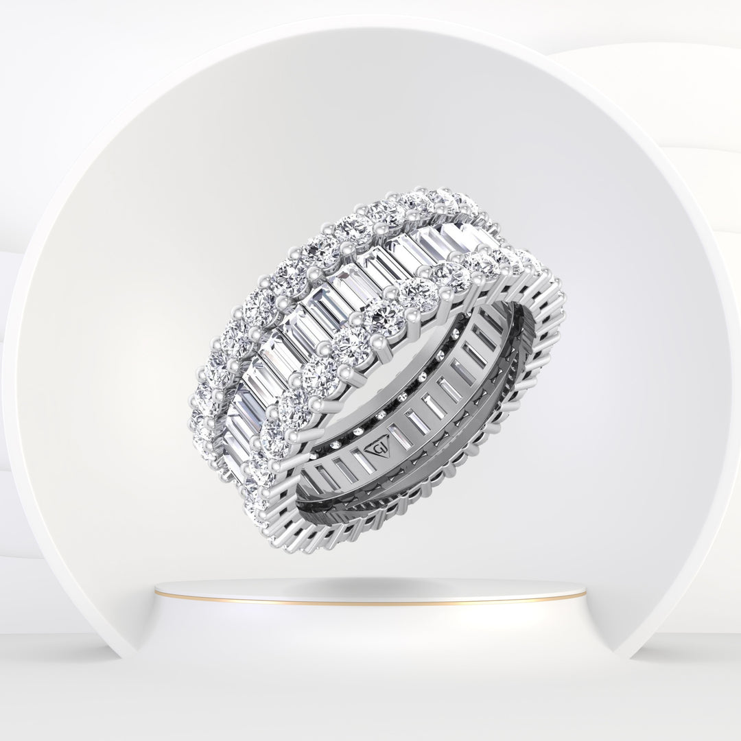 Verona - Exclusive Round and Baguette Natural Diamond Ring