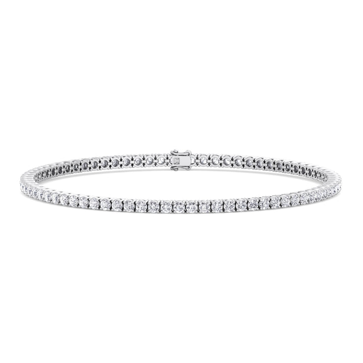 2CT 4 Prong Natural Diamond Tennis Bracelet 14K White Gold