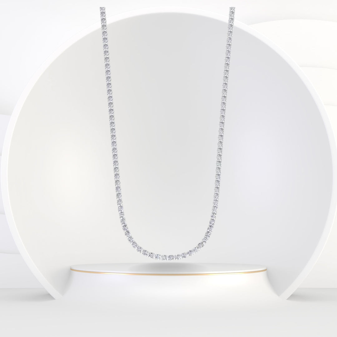 Deal Of The Month - 9.20 Carat Diamond Tennis Necklace in 14K Solid Gold - Gem Jewelers Co