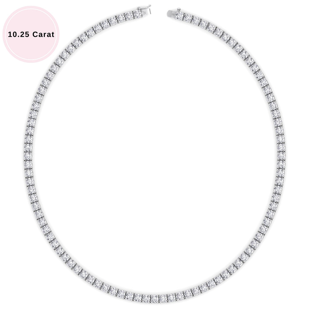4-Prong Natural Diamond Tennis Necklace - Platinum