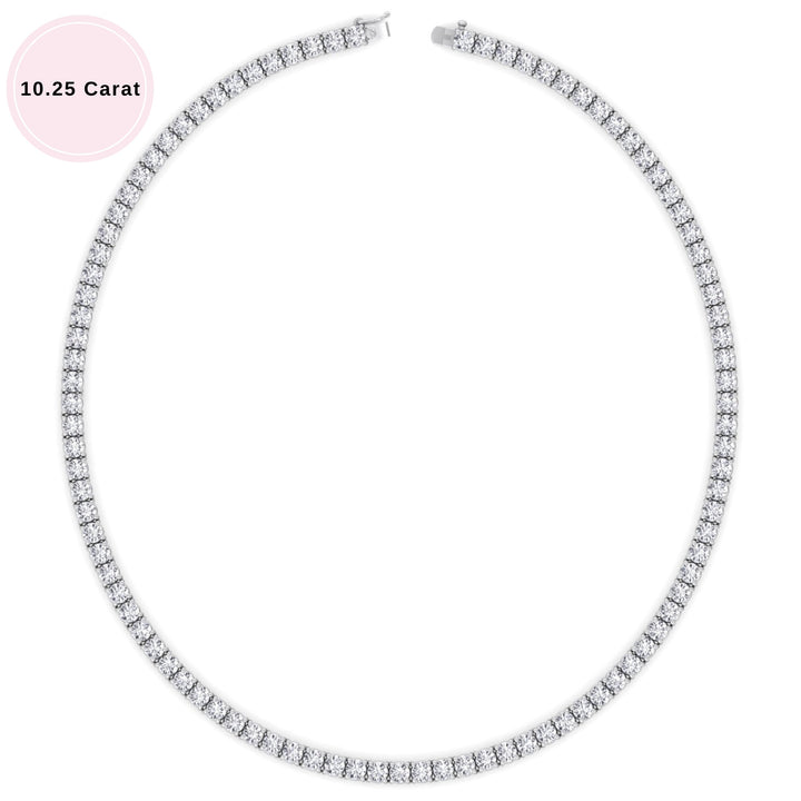 4-Prong Natural Diamond Tennis Necklace - Platinum
