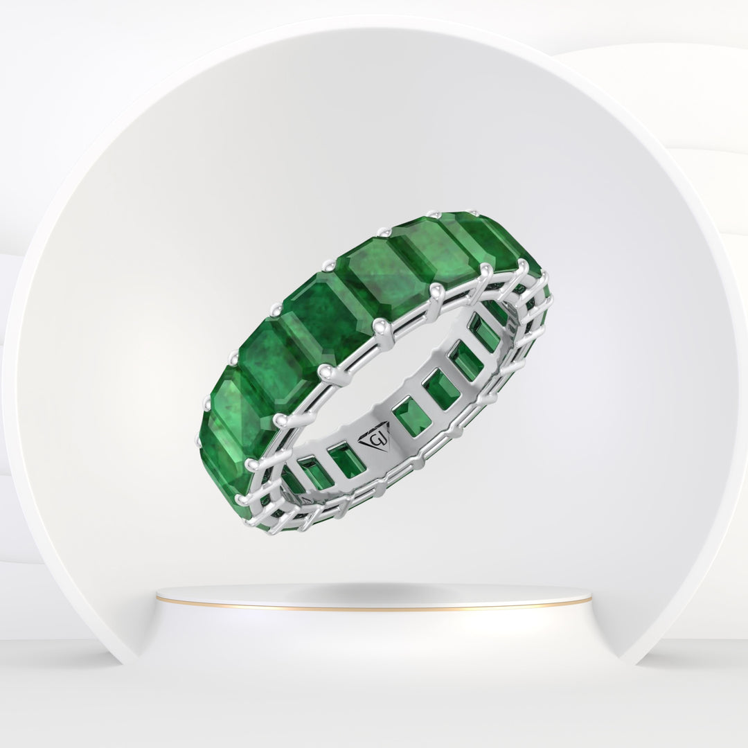 Skye - Emerald Cut Emerald Eternity Band - Gem Jewelers Co