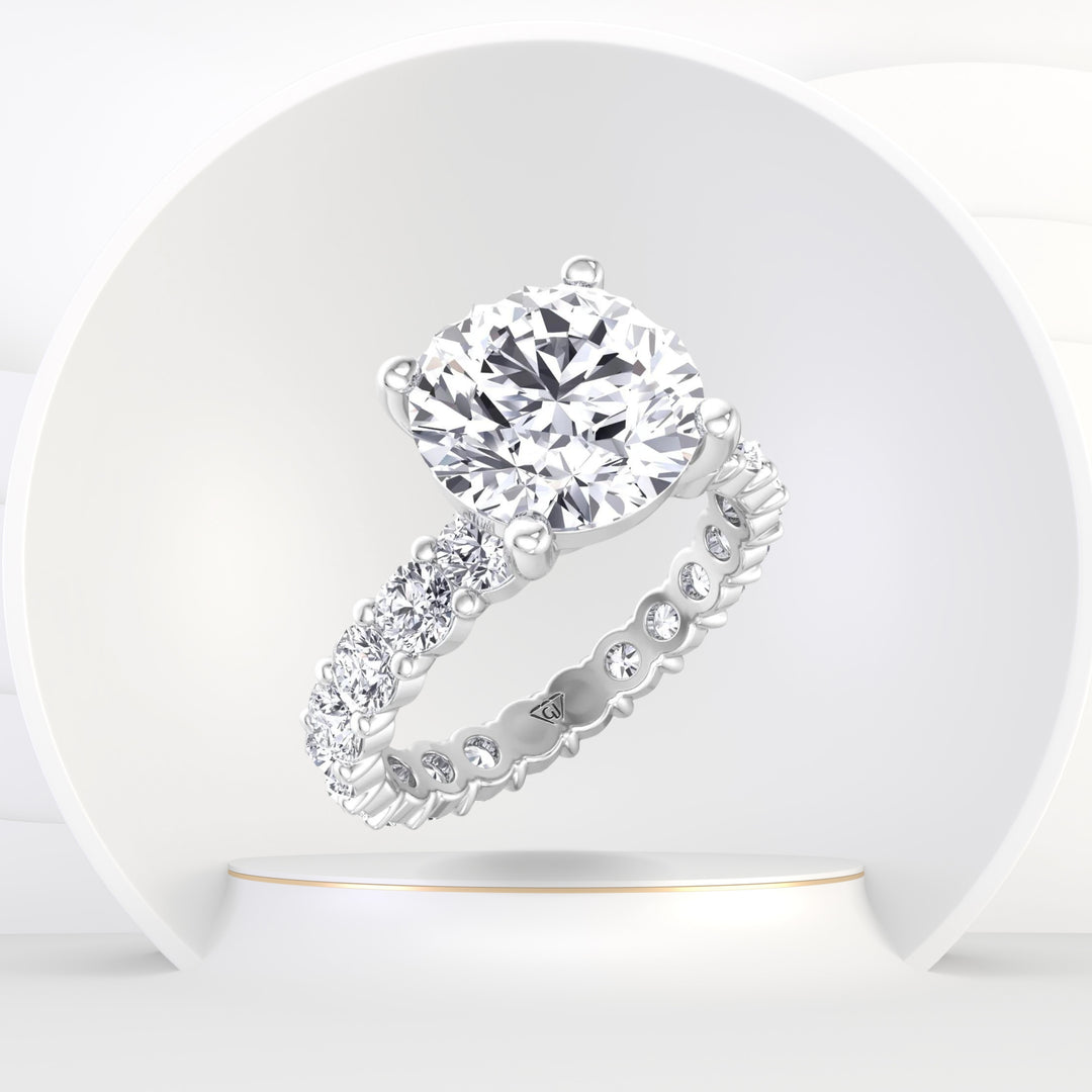 Eterna - Round Cut Diamond Eternity Style Engagement Ring - Gem Jewelers Co