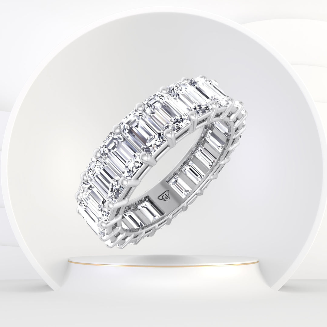 Emerald Cut Natural Diamond Eternity Band - Gem Jewelers Co