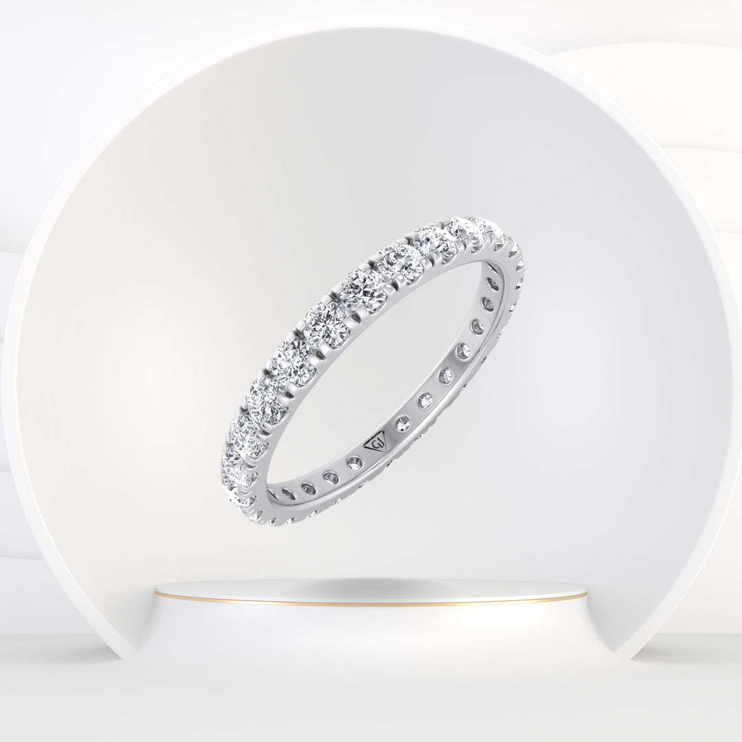 Super Deal - 1.00CT T.W Round Brilliant VS2 Clarity, G Color Natural Diamond Eternity Band U-Prong Setting - Gem Jewelers Co