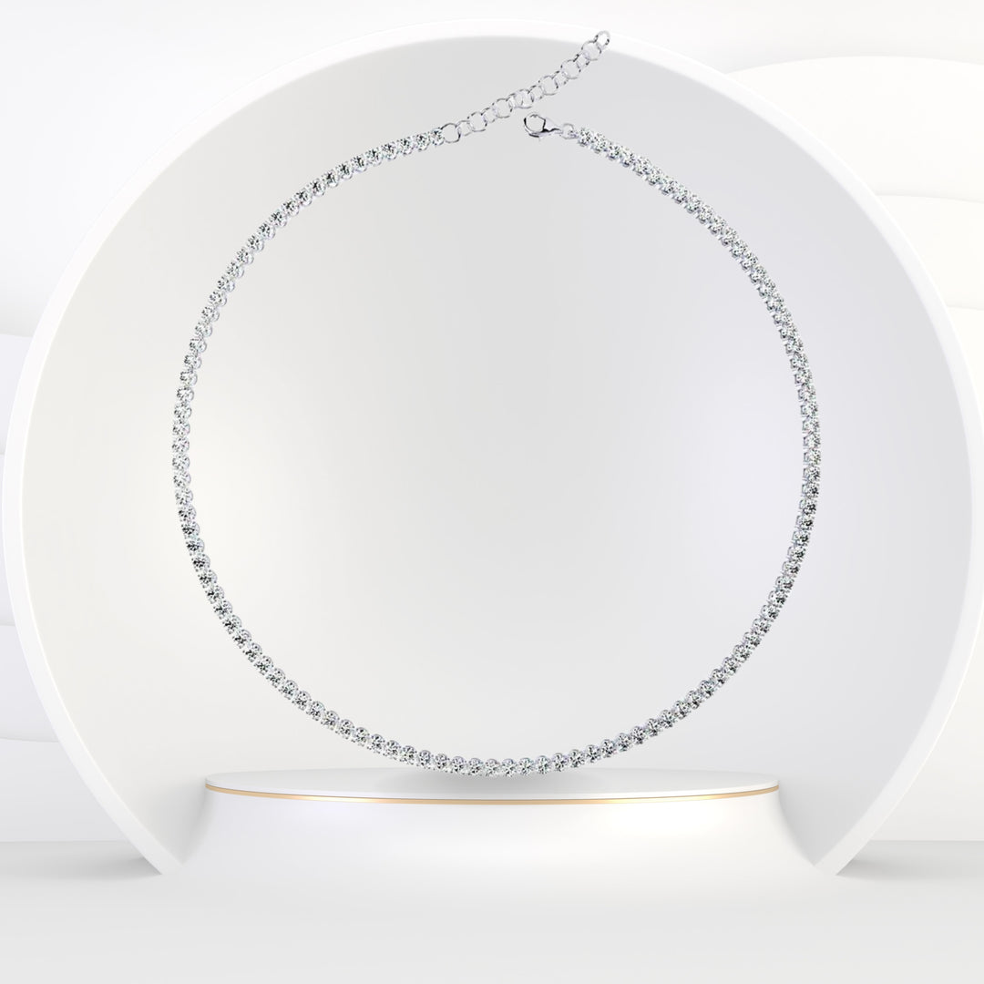 Cherry - Adjustable Round Diamond Tennis Necklace