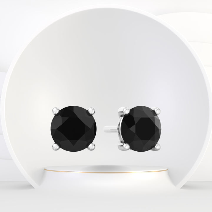 Pelar - Men's Round Black Diamond Studs - Gem Jewelers Co