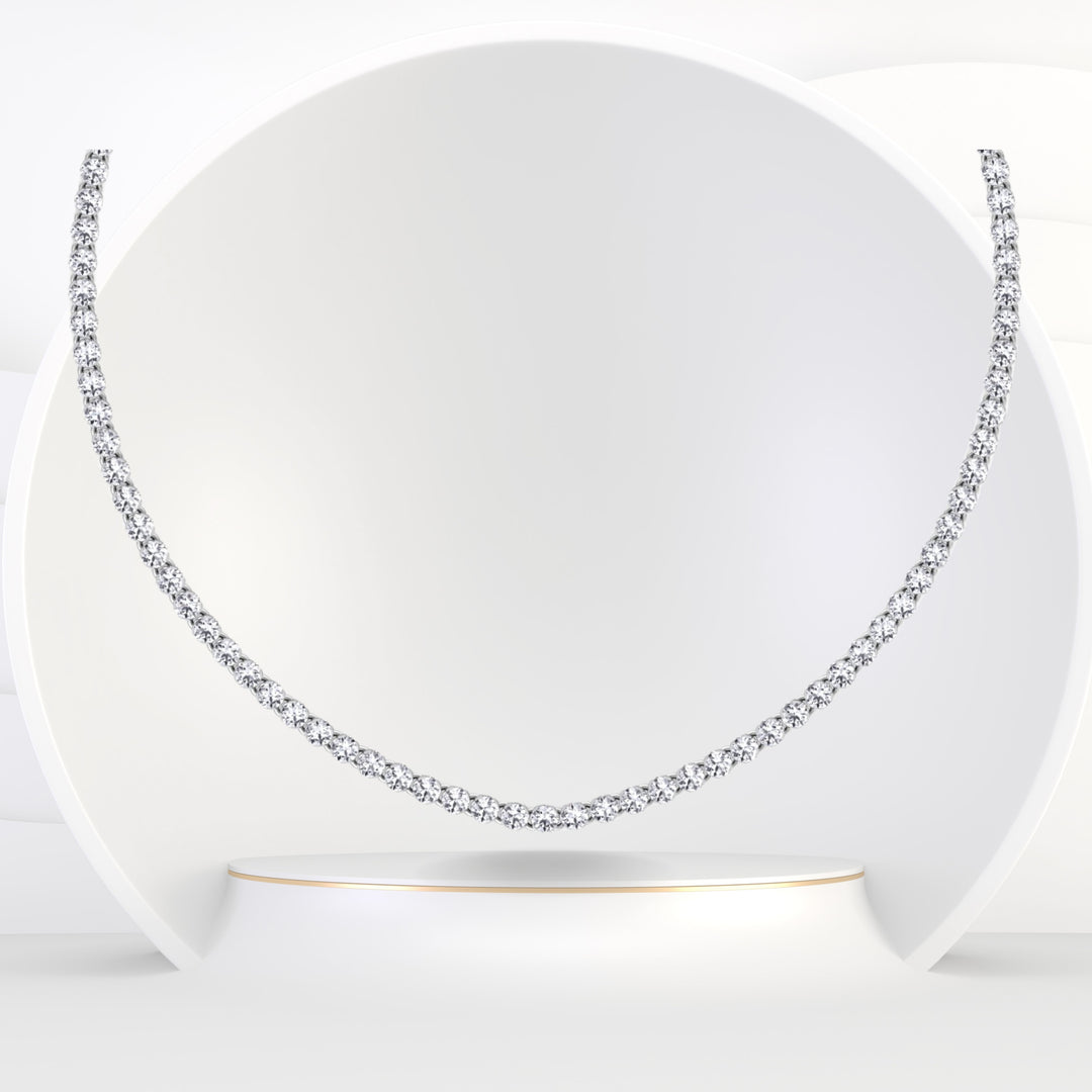 4CT Diamond Tennis Choker Necklace ( 14 Inches) - Gem Jewelers Co