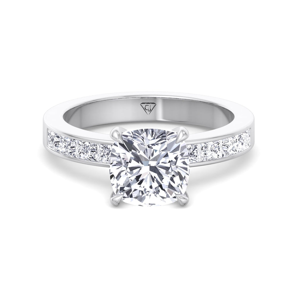 Cushion Shape Diamond Engagement Ring White Gold