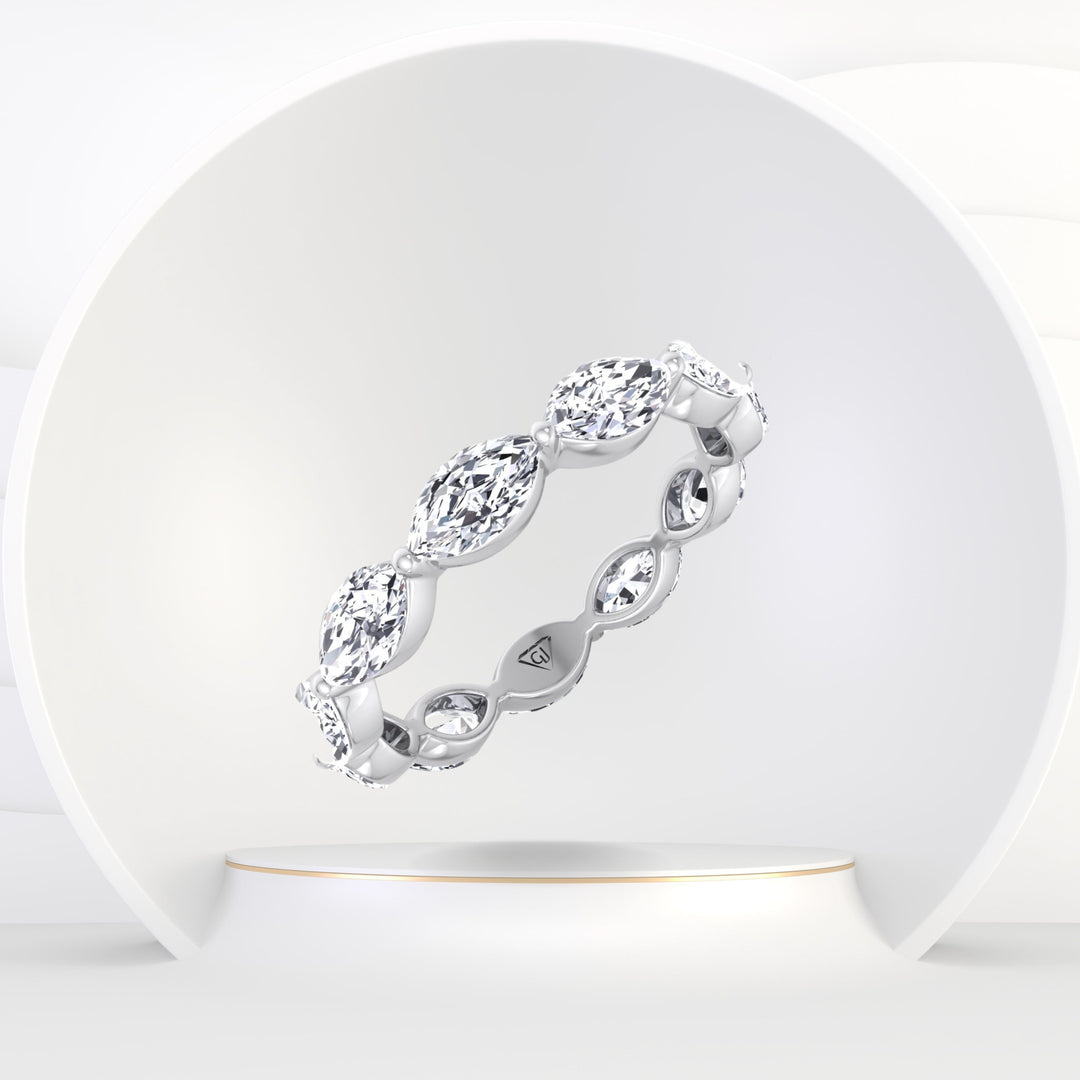 Acerra - East to West Marquise Shape Diamond Eternity Band - Gem Jewelers Co