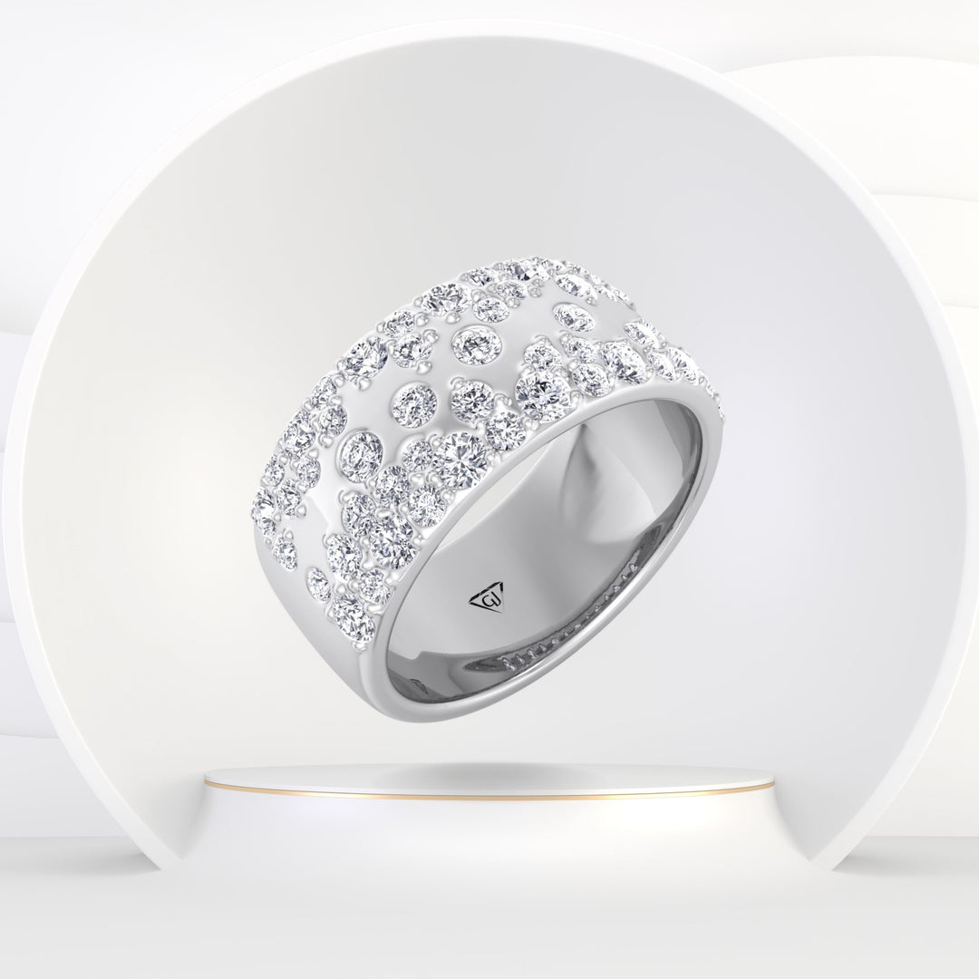 Cellini - Wide Natural Diamond Cigar Band - Gem Jewelers Co
