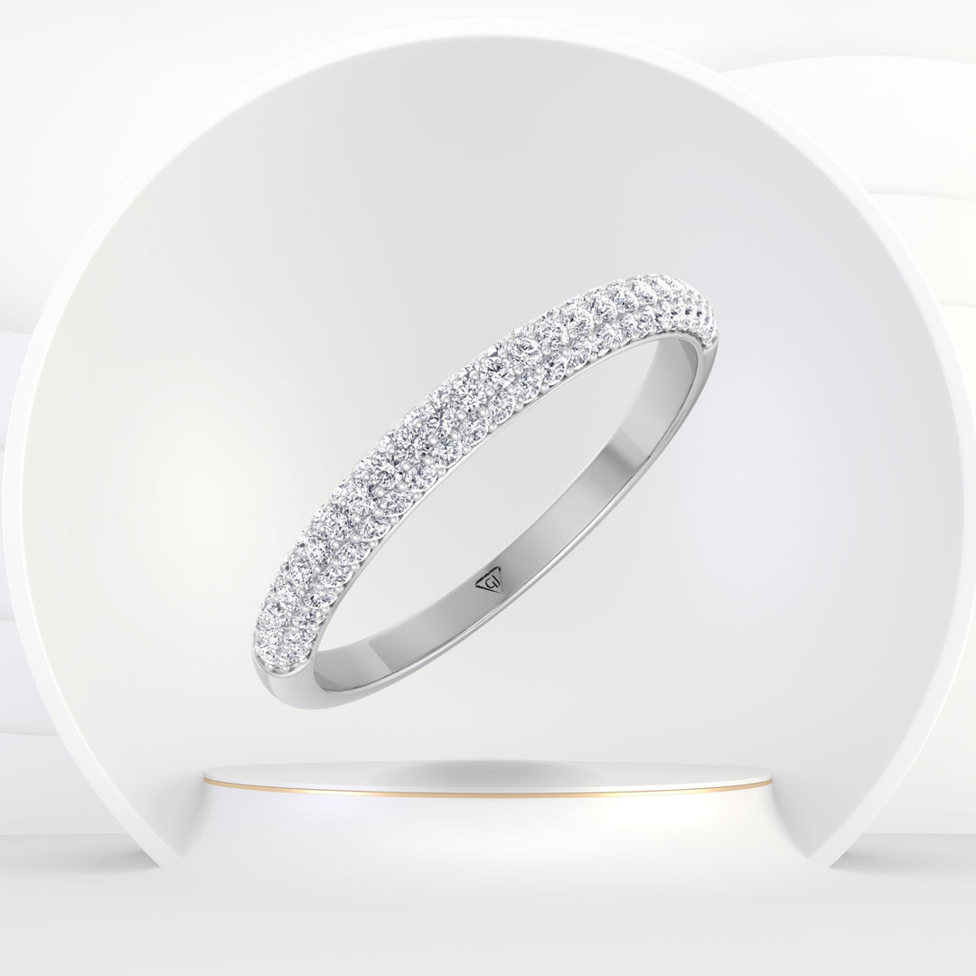 Teresa - Pave Natural Diamond Wedding Band - Gem Jewelers Co