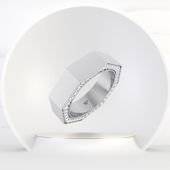 Enrico - Hidden Diamond Wedding Band - Gem Jewelers Co