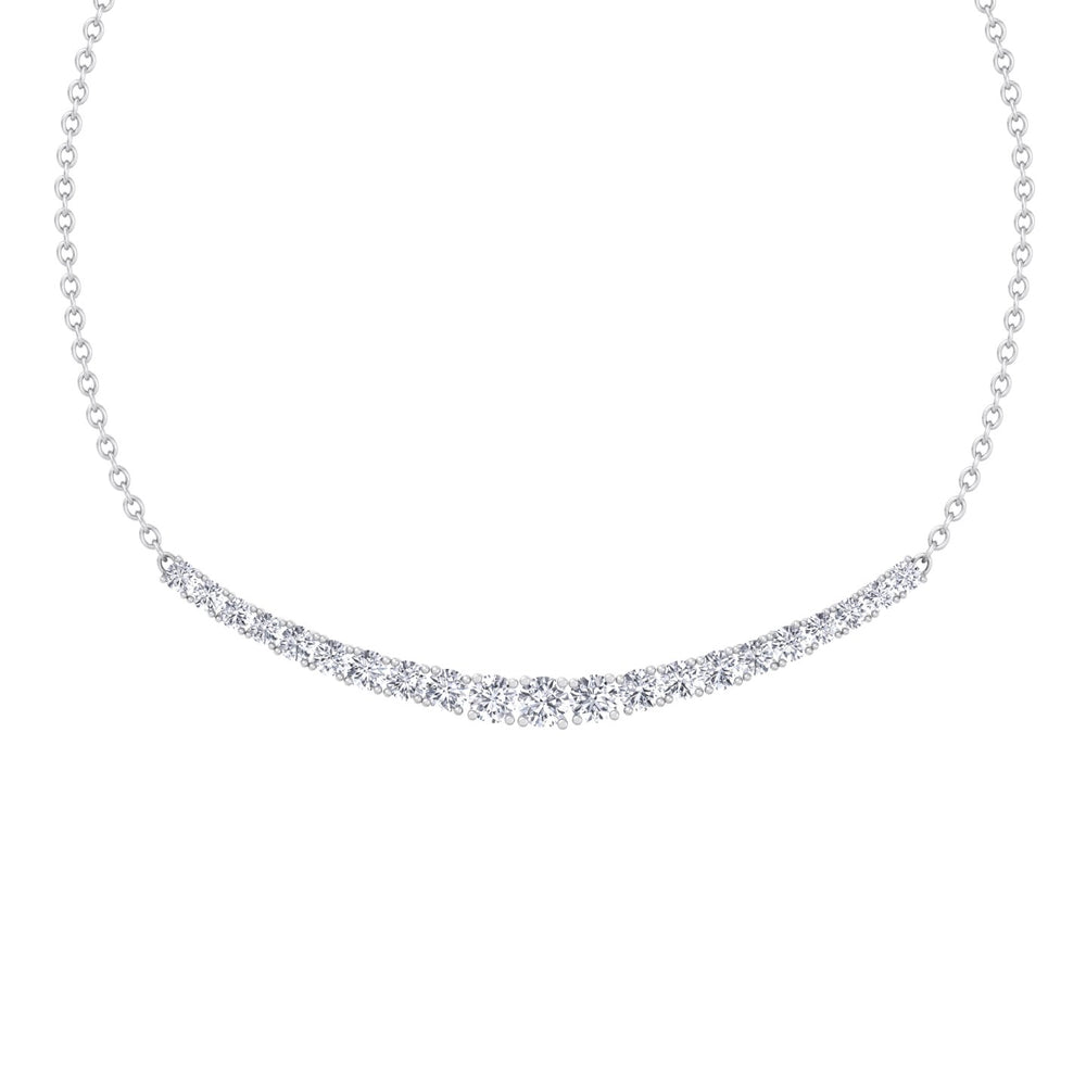 Graduated Diamond Tennis Necklace White Gold