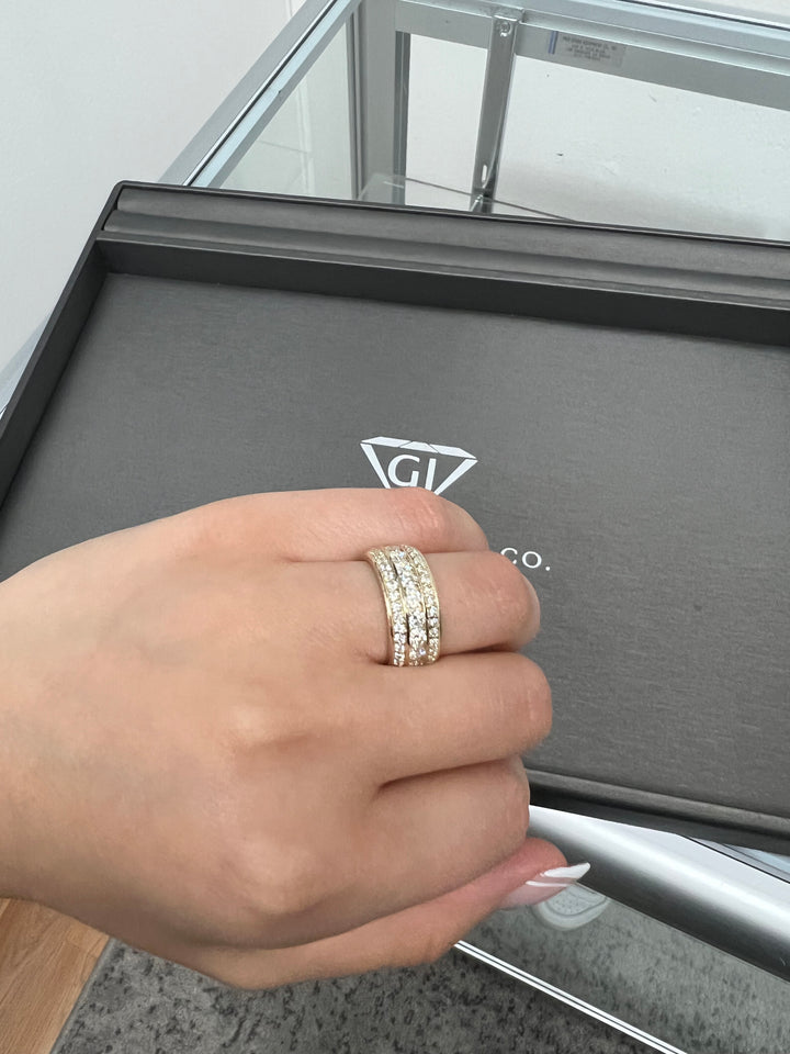 Lany - (3.28CT T.W.) Exclusive 3 Row Round Diamond Eternity Band - Gem Jewelers Co
