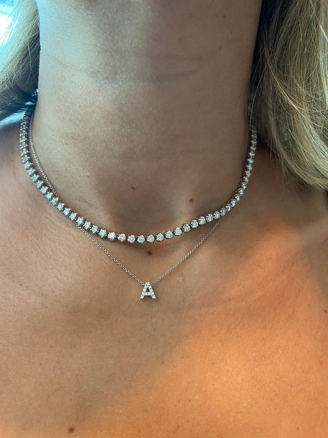 Gift Set - 6.4CT Crown Crown Prong Diamond Tennis Necklace & 4CT Crown Prong Diamond Tennis Bracelet in 14k Solid Gold - Gem Jewelers Co