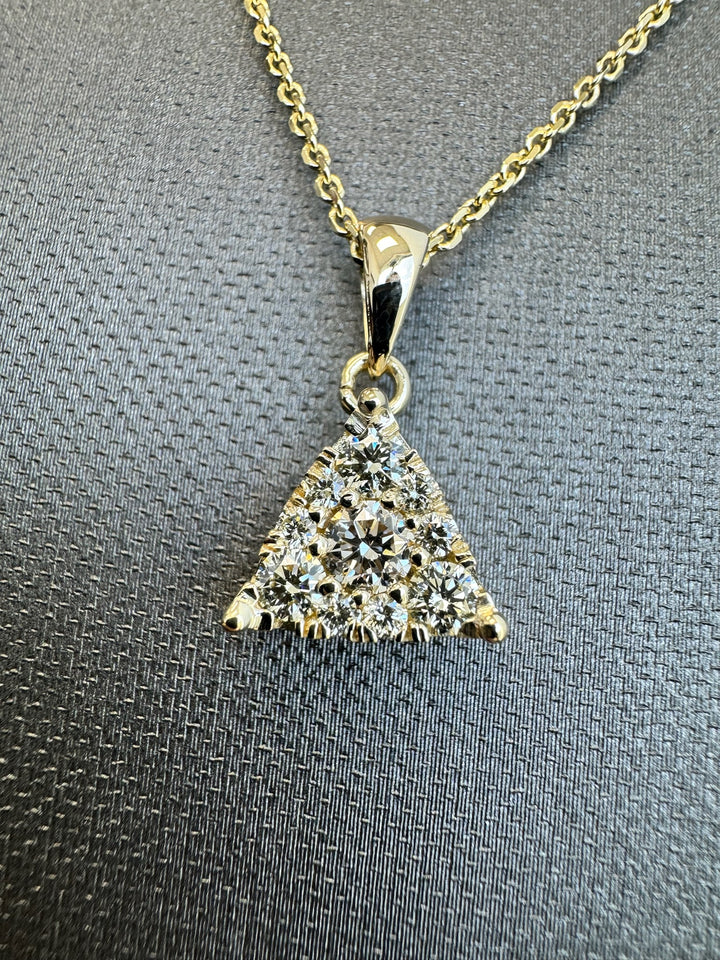Cassandra  - 1/2 Carat TW Diamond Triangle Cluster Pendant Necklace - Gem Jewelers Co