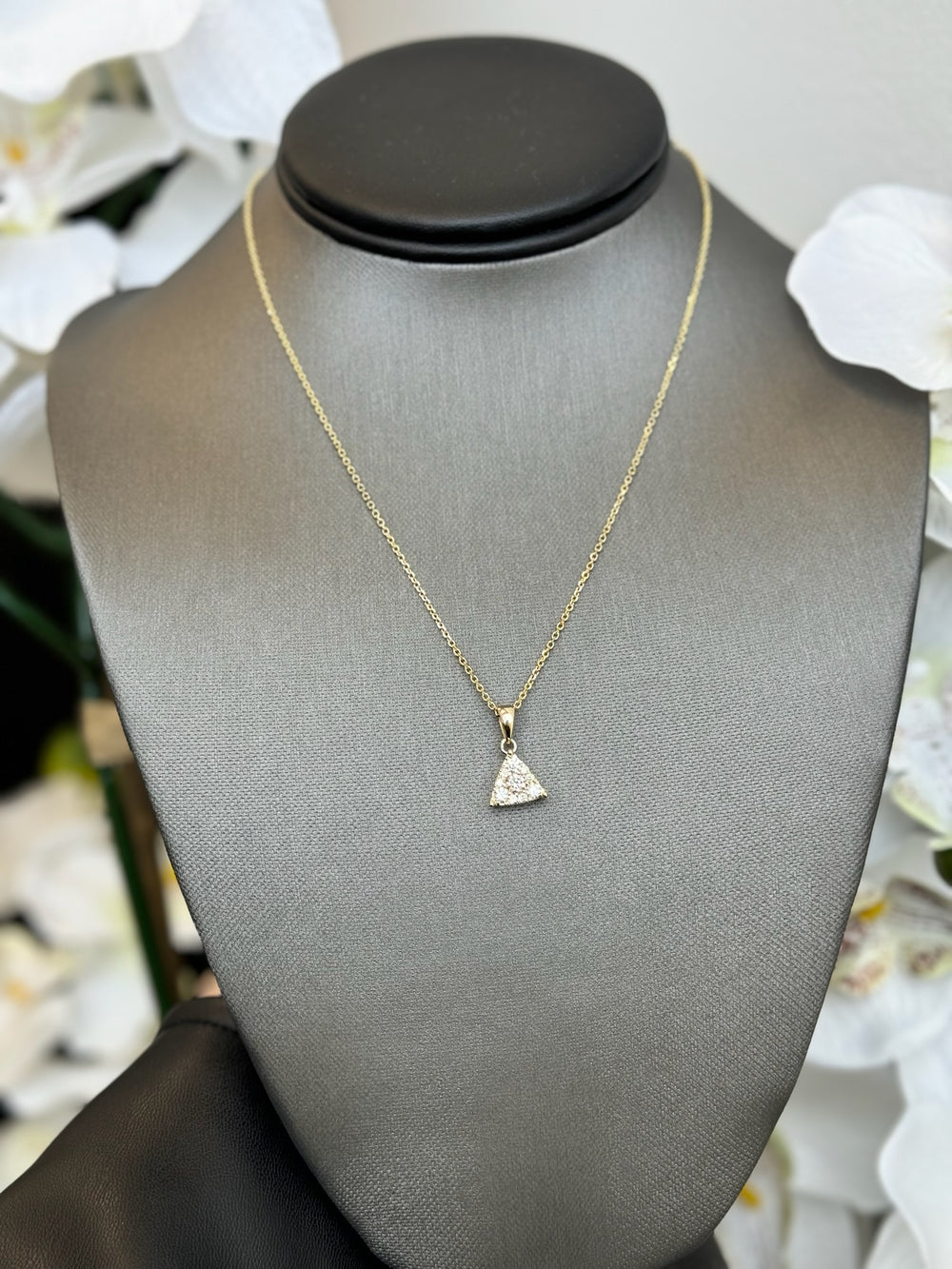 Cassandra  - 1/2 Carat TW Diamond Triangle Cluster Pendant Necklace - Gem Jewelers Co