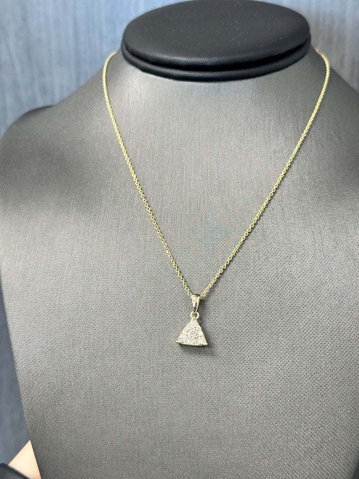 Cassandra  - 1/2 Carat TW Diamond Triangle Cluster Pendant Necklace - Gem Jewelers Co