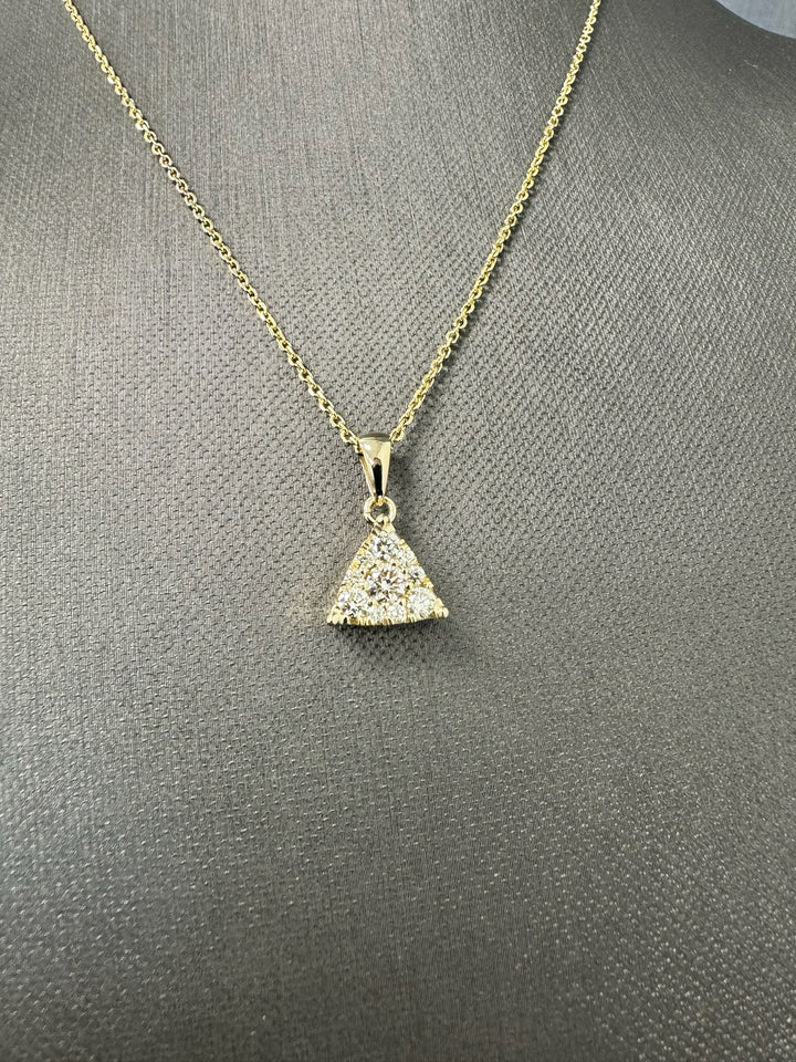 Cassandra  - 1/2 Carat TW Diamond Triangle Cluster Pendant Necklace - Gem Jewelers Co