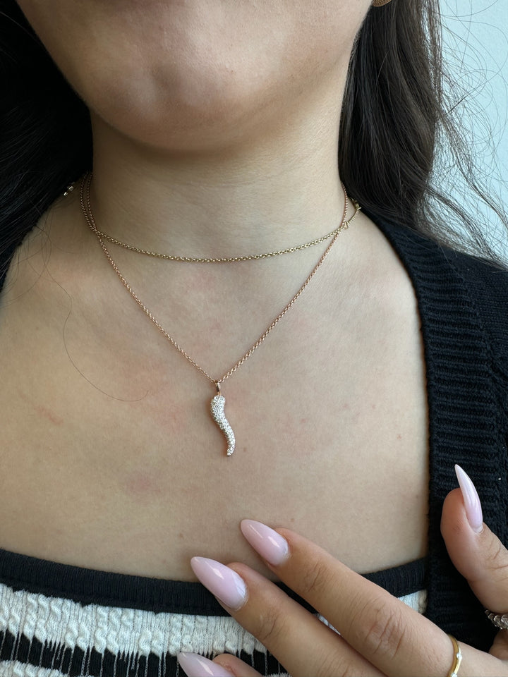 Melor - Diamond Italian Horn Pendant - Gem Jewelers Co
