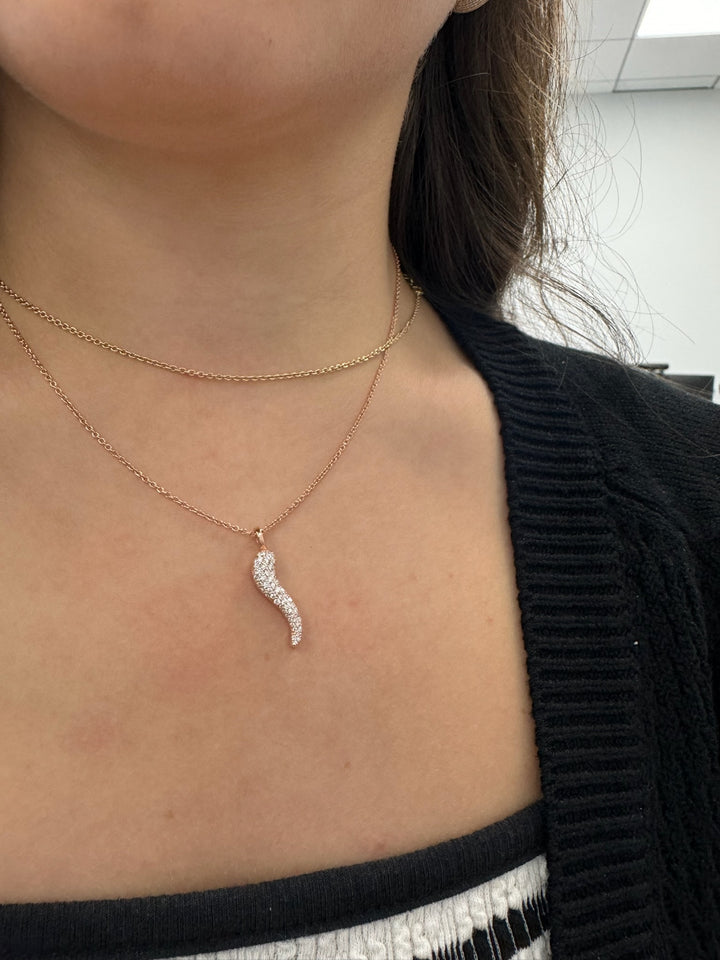 Melor - Diamond Italian Horn Pendant - Gem Jewelers Co