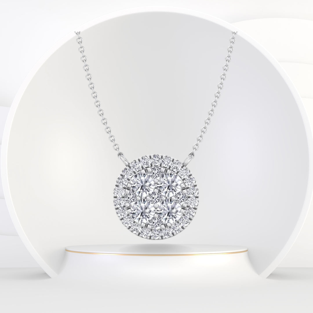 Lisbon - 1 Carat Round Shape Diamond Pendant Necklace