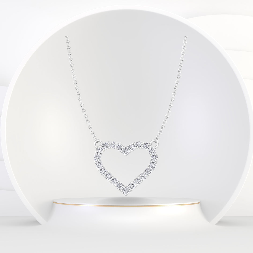 Fiji - Heart Shape Diamond Pendant Necklace ( 0.70ct ) - Gem Jewelers Co