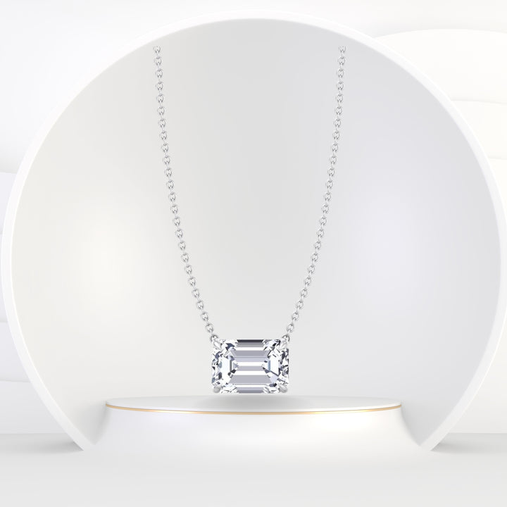Ida - Emerald Shape Diamond Pendant - Gem Jewelers Co