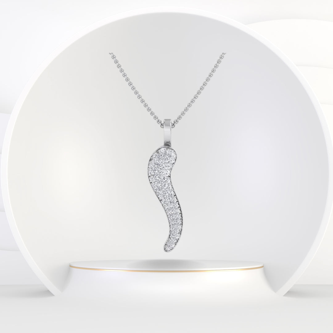 Melor - Diamond Italian Horn Pendant - Gem Jewelers Co