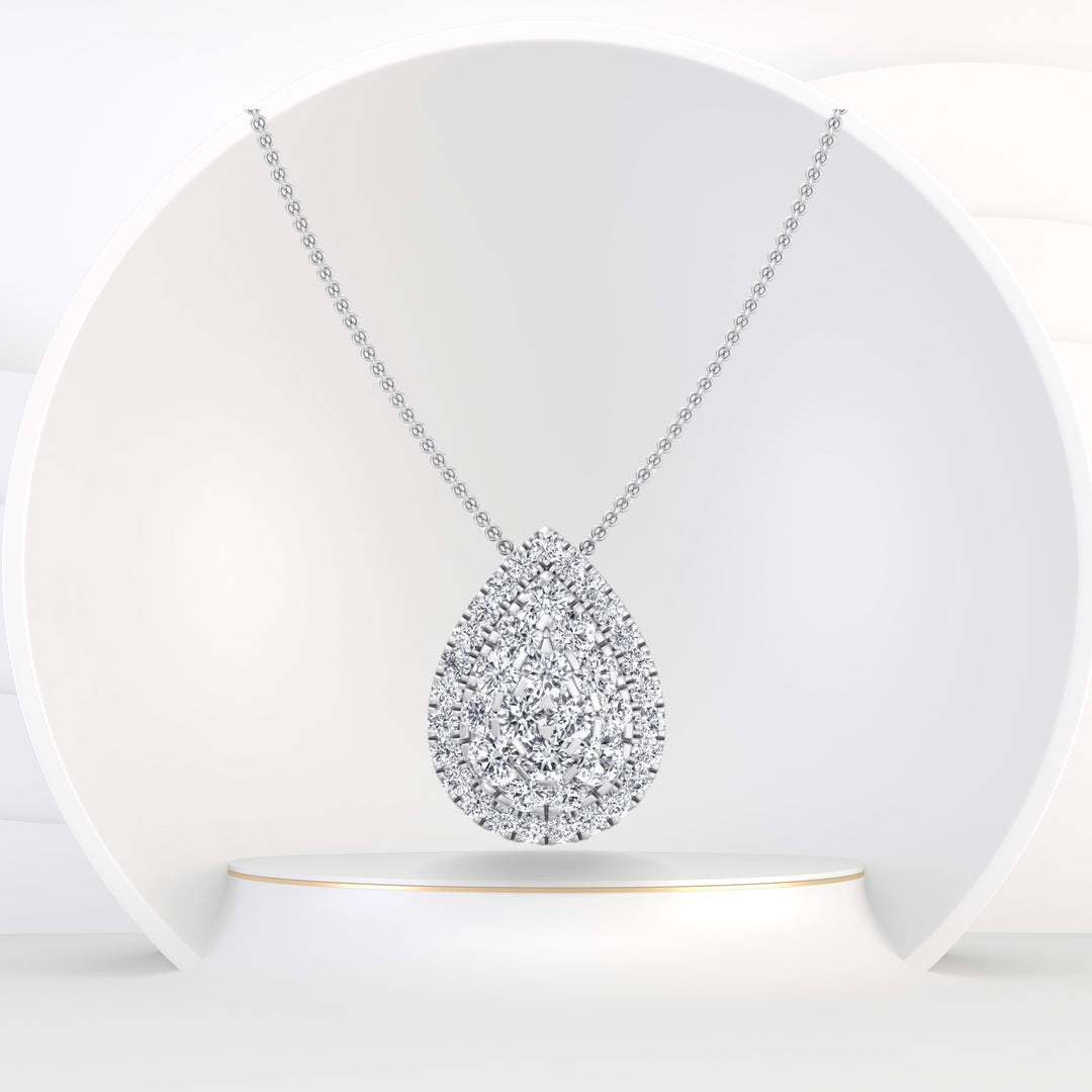 Valencia - 1 Carat Pear Shape Diamond Pendant Necklace - Gem Jewelers Co