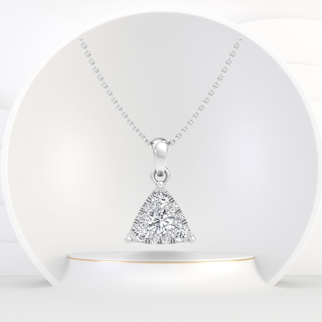 Cassandra  - 1/2 Carat TW Diamond Triangle Cluster Pendant Necklace - Gem Jewelers Co