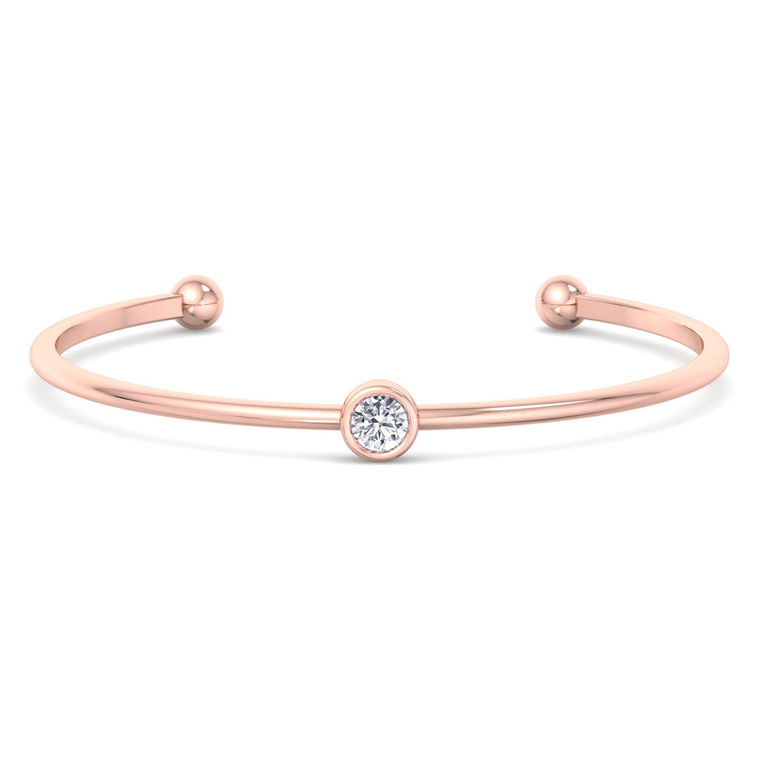 Ciella - Bezel Set Natural Diamond Solitaire Bangle - Gem Jewelers Co