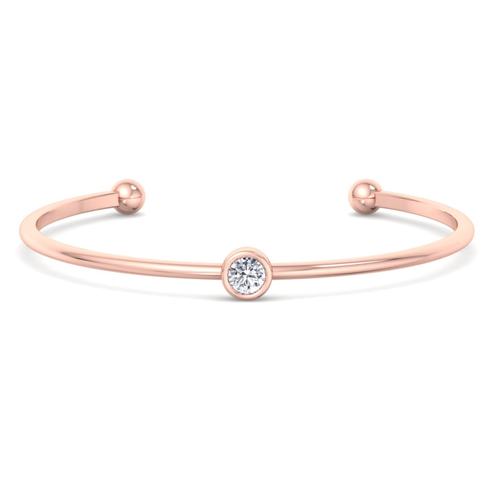 Ciella - Bezel Set Natural Diamond Solitaire Bangle - Gem Jewelers Co
