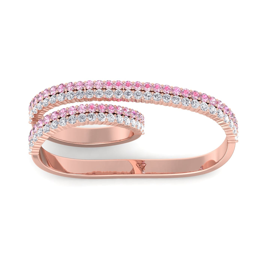 Two-Finger Ring Band-1.2CT-14K-18K-Rose Gold