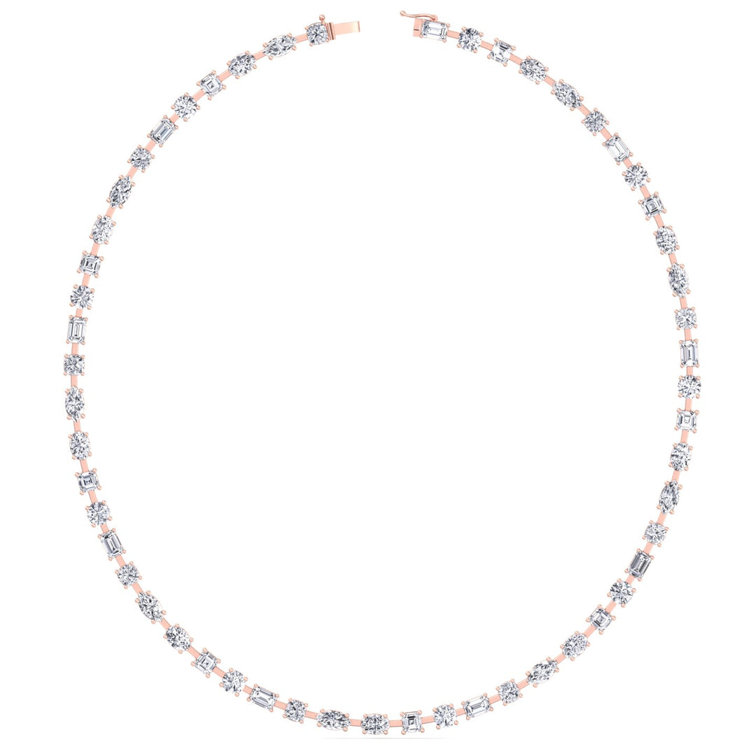 Selani - Multi Shape Diamond Tennis Necklace - Gem Jewelers Co