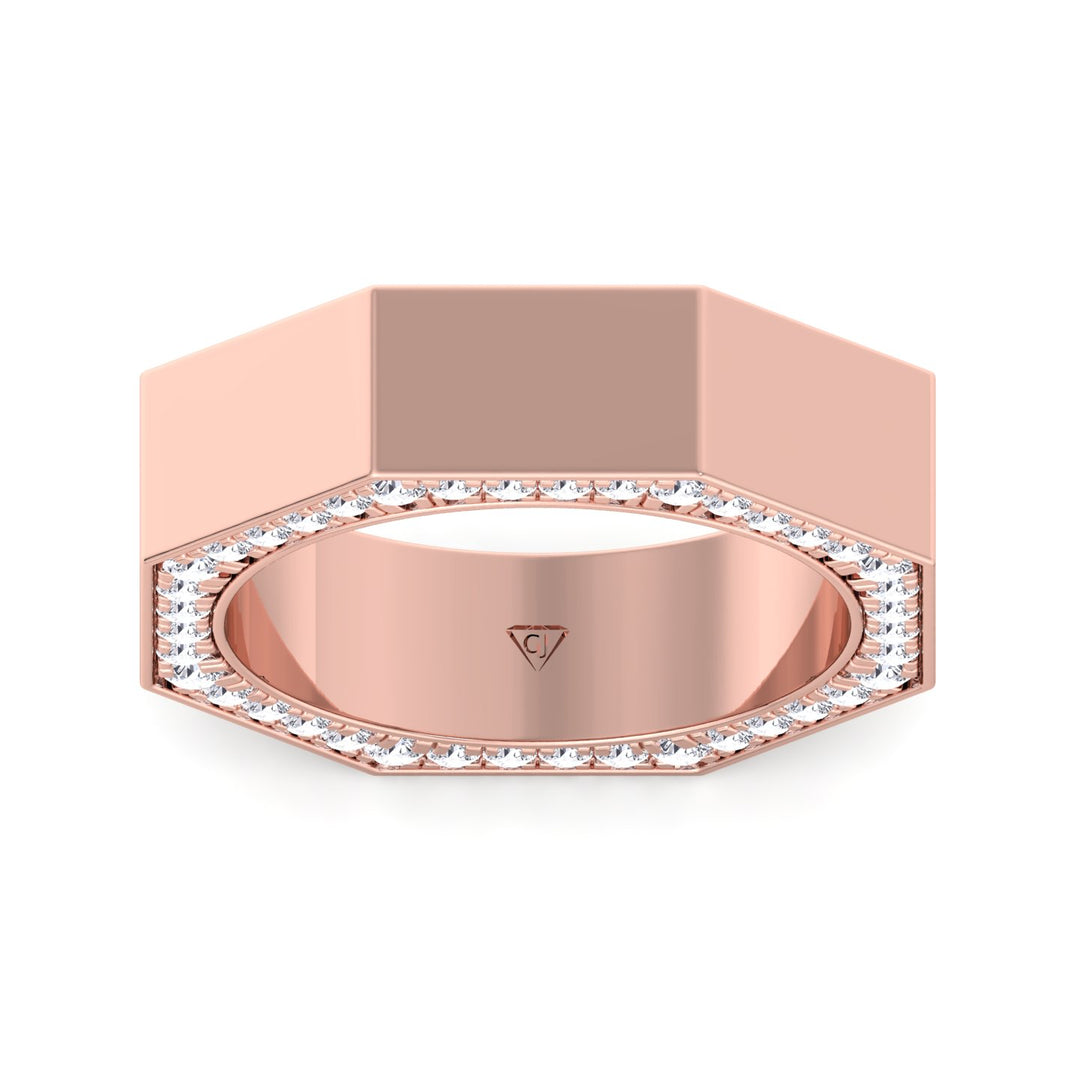 Enrico - Hidden Diamond Wedding Band - Gem Jewelers Co