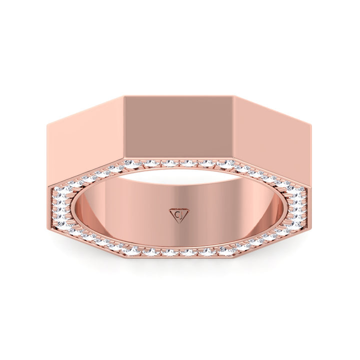 Enrico - Hidden Diamond Wedding Band - Gem Jewelers Co