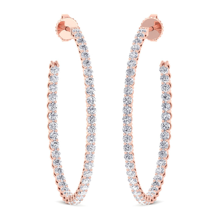 Clara - 6.2CT Round Diamond Inside Out Hoops - Gem Jewelers Co