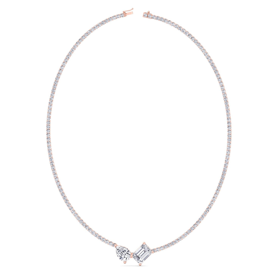 Taron - Toi Et Moi Diamond Tennis Necklace - Gem Jewelers Co
